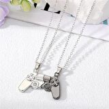 2 Adet Oyun Konsolu İkili Çift Kolye Mıknatıslı  Siyah Gri