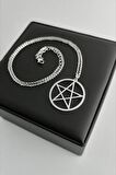Yuvarlak Pentagram Çelik Kolye