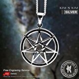 Yuvarlak Pentagram Çelik Kolye