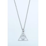 Harry Potter Ölüm Yadigarları Üçgen Erkek Kadın Kolye Antik Gümüş Kaplama - 60 cm Düz Zincir
