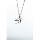 Herşey Nota Horos'un - Ra'nın Gözü Minimal Erkek Kadın Kolye Antik Gümüş Kaplama - 60 cm Düz Zincir