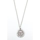 Herşey Nota Smile - Güneş Erkek Kadın Kolye Antik Gümüş Kaplama - 60 cm Düz Zincir