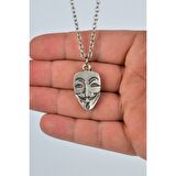 V For Vendetta Gümüş Kaplama 60 cm Zincir Kolye