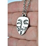 V For Vendetta Gümüş Kaplama 60 cm Zincir Kolye