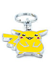 Pikachu Pokemon Sarı Renkli Metal Anahtarlık Gümüş
