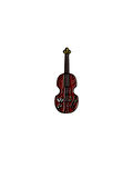 Çiçekli Desenli Çello Müzik Aleti Hediyelik Rozet