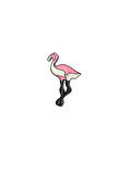 Pembe Beyaz Flamingo Kuş Şık Hediyelik Rozet 1906