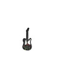 Çiçek Motifli Elektro Gitar Rock Müzik Hediyelik Rozet 1911