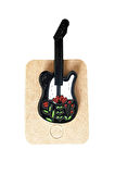 Çiçek Motifli Elektro Gitar Rock Müzik Hediyelik Rozet 1911