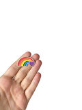 LGBT Proud Gökkuşağı Kalp Hediyelik Rozet 1928