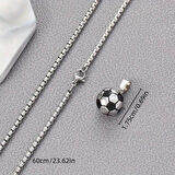  Futbol Topu Futbolcu Hediyelik Erkek Kolye 316L Paslanmaz Çelik A+++ PLUS - 70cm Zincir 