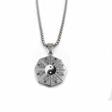 Yin Yang kolye yuvarlak kolye paslanmaz çelik a plus unisex