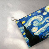 Vincent Van Gogh Yıldızlı Gece Tablosu The Starry Night Clutch Portföy Çanta