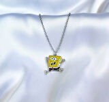 Sünger Bob Figürlü Sevimli Karakter Kolye