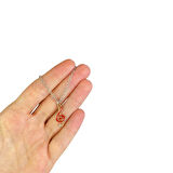 Müzik Nota Sol Anahtarı Kırmızı Gold Zarif  Kolye