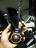 Slayer Rock Müzik Grubu Elektro Gitar El Yapımı Ahşap Minyatür Hediyelik Biblo 25 cm