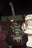 Slayer Rock Müzik Grubu Elektro Gitar El Yapımı Ahşap Minyatür Hediyelik Biblo 25 cm