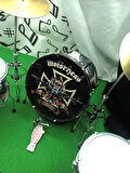 Motörhead Rock Müzik Grubu Minyatür Enstrüman Bateri Davul Seti Baterist