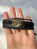 Game Of Thrones Kurt Unisex Bronz Eskitme Bileklik Ayarlanabilir İp