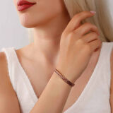 Mıknatıslı Manyetik Şans Bilekliği Gül Renk Kolye veya Halhal