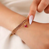 Mıknatıslı Manyetik Şans Bilekliği Gül Renk Kolye veya Halhal