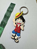 One Piece Monkey Luffy Çift Taraflı Anahtarlık veya Çanta Süsü