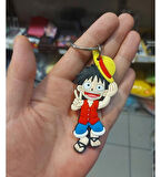 One Piece Monkey Luffy Çift Taraflı Anahtarlık veya Çanta Süsü