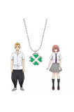 Anime Tokyo Revengers Dört Yapraklı Yonca Yeşil Kolye