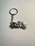 Harley Motorsiklet Gümüş Metal Tekerleri Hareket Eden Anahtarlık