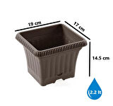 Omnipazar SO-OB00 Dekoratif Ova Balkon Saksı 2.2 Litre No 0 Mocha