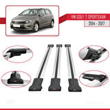 Volkswagen Golf Sportvan 2014-2017 Arası ile Uyumlu FLY Model Ara Atkı Tavan Barı Gri 3 Adet