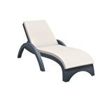 Omnipazar TRK-860 Siesta Fiji Bej Minderli Rattan Desenli Ayarlanabilir Lüks Şezlong 