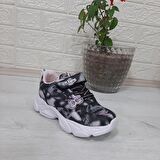 M.P One 3216 Siyah Simli Cırtlı Hafif Rahat Kız Çocuk Spor Ayakkabı