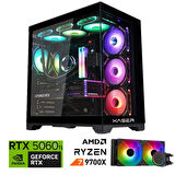 Xaser Lexus x480 Ryzen 7 9700X 16GB DDR5 Ram 2TB M.2 NVMe SSD 8GB RTX5060 Ti Sıvı Soğutmalı Oyuncu Bilgisayar