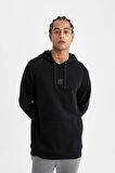 DeFactoFit Standart Fit Cepli Kapüşonlu Sporcu Sweatshirt D0926AX24AUBK81