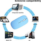 Acer Iconia Tab A10 10.1" Uyumlu Kablosuz Bluetooth Pilli Optik Mouse - Mavi
