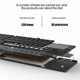 Vorcom Ultrapad 10.3" Uyumlu Kablosuz Bluetooth TouchPad'li Şarj Edilebilir Katlanabilir Klavye