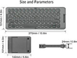 Apple iPad Pro 3. Nesil 11" Uyumlu Kablosuz Bluetooth Şarj Edilebilir Katlanabilir Taşınabilir Klavye