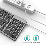 Microsoft Surface Go 2 10.5" Uyumlu Kablosuz Bluetooth Şarj Edilebilir Sessiz Klavye Mouse Seti