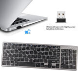 Apple iPad Pro 3. Nesil 11" Uyumlu Kablosuz Bluetooth Şarj Edilebilir Sessiz Klavye Mouse Seti