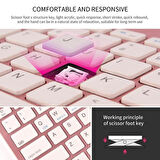 Redline Space M10 Pro 10.1" Uyumlu Kablosuz Bluetooth Şarj Edilebilir Tablet Telefon Standlı Klavye - Pembe