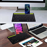 Technopc Ultrapad UP918 9" Uyumlu Kablosuz Bluetooth Şarj Edilebilir Tablet Telefon Standlı Klavye - Yeşil