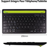 Huawei MatePad Air PaperMatte Edition 11.5" Uyumlu Kablosuz Bluetooth Şarj Edilebilir Tablet Telefon Standlı Klavye - Yeşil