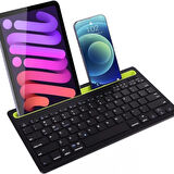 Lenovo Tab M10 HD (2. Nesil) TB-X306F 10.1" Uyumlu Kablosuz Bluetooth Şarj Edilebilir Tablet Telefon Standlı Klavye - Yeşil