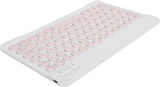 Hometech Alfa 10 TB 10.1" Uyumlu Kablosuz Bluetooth Şarj Edilebilir Yuvarlak Tuşlu Klavye - Pembe
