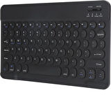General Mobile E-Tab 4 10.1" Uyumlu Kablosuz Bluetooth Şarj Edilebilir Yuvarlak Tuşlu Klavye - Siyah