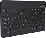 Link Axel 10.1 Uyumlu Kablosuz Bluetooth Şarj Edilebilir Yuvarlak Tuşlu Klavye Mouse Seti - Siyah