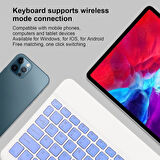 Lenovo Tab M10 Plus TB125FU 10.61" Uyumlu Kablosuz Bluetooth Şarj Edilebilir Klavye Mouse Seti - Mor