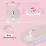 Poco Pad Tablet 12.1" Uyumlu Kablosuz Bluetooth Şarj Edilebilir Klavye Mouse Seti - Pembe