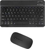 Samsung Galaxy Note 10.1" GT-N8005 Uyumlu Kablosuz Bluetooth Şarj Edilebilir Klavye Mouse Seti - Siyah
